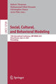 Book cover of: Social, Cultural, and Behavioral Modeling. By: Thomson, Robert