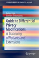 Book cover of: Guide to Differential Privacy Modifications. By: Balázs Pejó