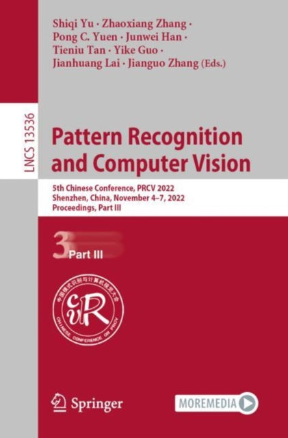 Book cover of: Pattern Recognition and Computer Vision. By: Shiqi Yu