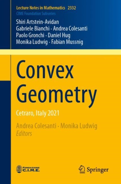 Book cover of: Convex Geometry. By: Shiri Artstein-Avidan