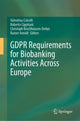 Book cover of: GDPR Requirements for Biobanking Activities Across Europe. By: Valentina Colcelli