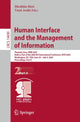 Book cover of: Human Interface and the Management of Information. By: Hirohiko Mori