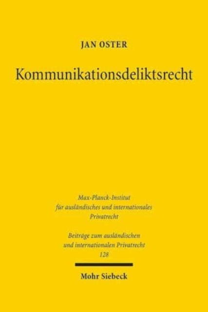 Book cover of: Kommunikationsdeliktsrecht. By: Jan Oster