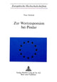 Book cover of: Zur Wortresponsion bei Pindar. By: Peter Schuerch