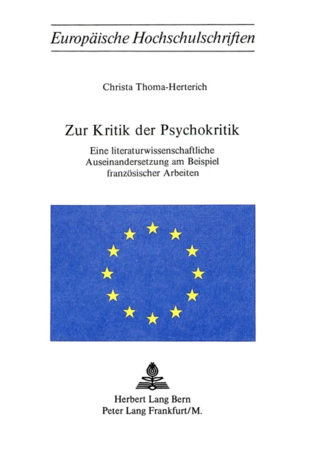 Book cover of: Zur Kritik der Psychokritik