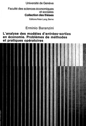 L'analyse des modeles d'entrees-sorties en economie