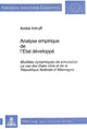 Book cover of: Analyse empirique de l'etat developpe. By: Andri Imhoff