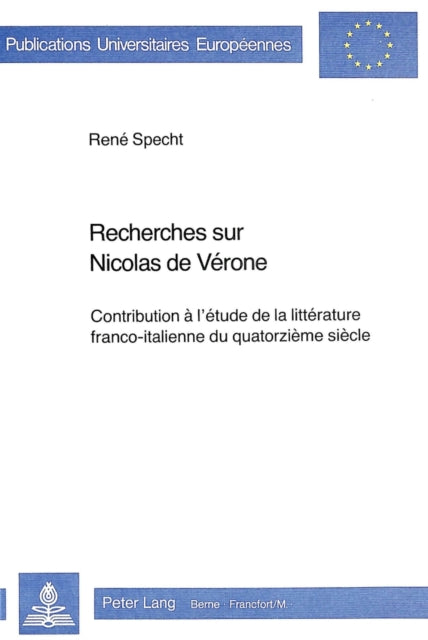 Book cover of: Recherches sur Nicolas de Verone