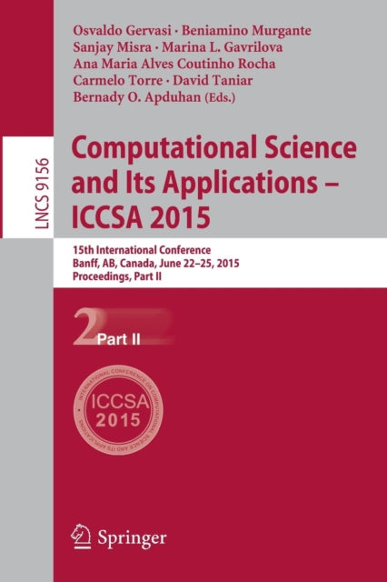 Book cover of: Computational Science and Its Applications -- ICCSA 2015. By: Osvaldo Gervasi