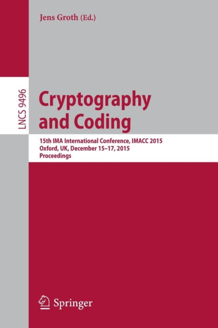 Book cover of: Cryptography and Coding. By: Jens Groth