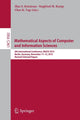 Book cover of: Mathematical Aspects of Computer and Information Sciences. By: Ilias Kotsireas