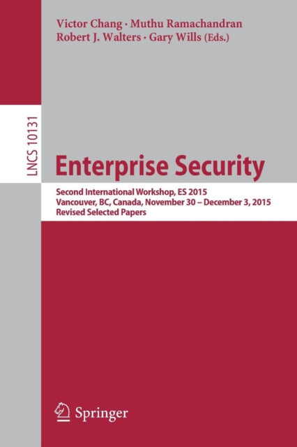 Book cover of: Enterprise Security. By: Victor Chang