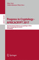 Book cover of: Progress in Cryptology - AFRICACRYPT 2017. By: Marc Joye