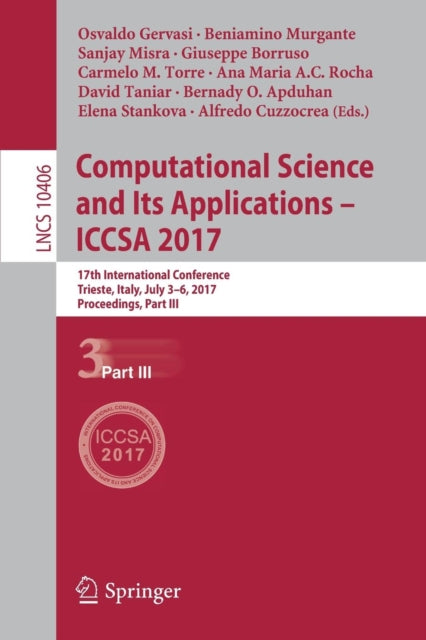 Book cover of: Computational Science and Its Applications – ICCSA 2017. By: Osvaldo Gervasi