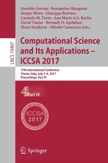 Book cover of: Computational Science and Its Applications – ICCSA 2017. By: Osvaldo Gervasi