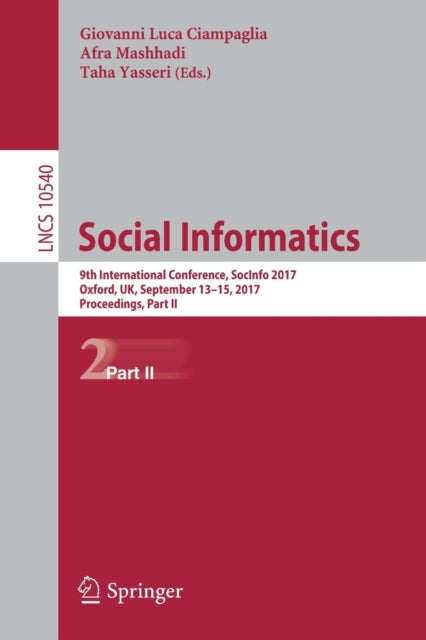 Book cover of: Social Informatics. By: Giovanni Luca Ciampaglia