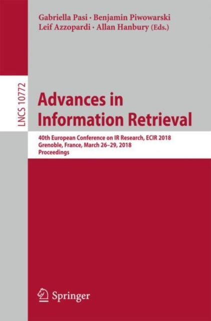 Book cover of: Advances in Information Retrieval. By: Gabriella Pasi