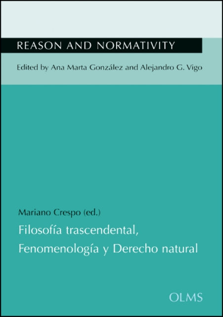 Book cover of: Filosofia trascendental, Fenomenologia y Derecho natural. By: Crespo,Mariano