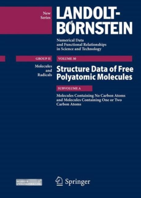 Book cover of: Molecules Containing no Carbon Atoms and Molecules Containing one or two Carbon Atoms. By: Eizi Hirota