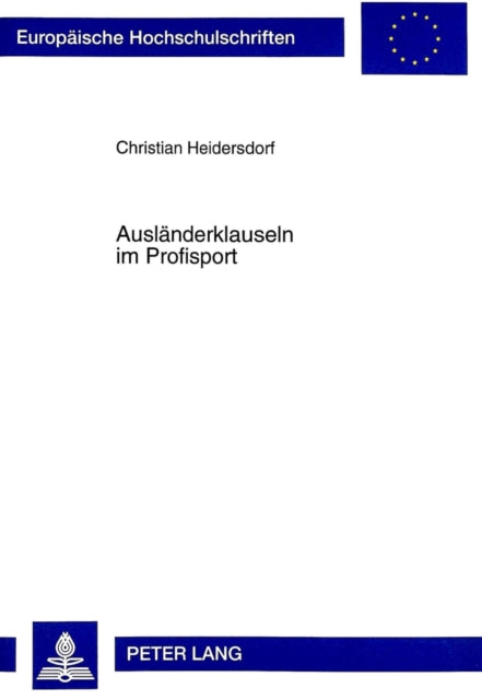 Book cover of: Auslaenderklauseln Im Profisport
