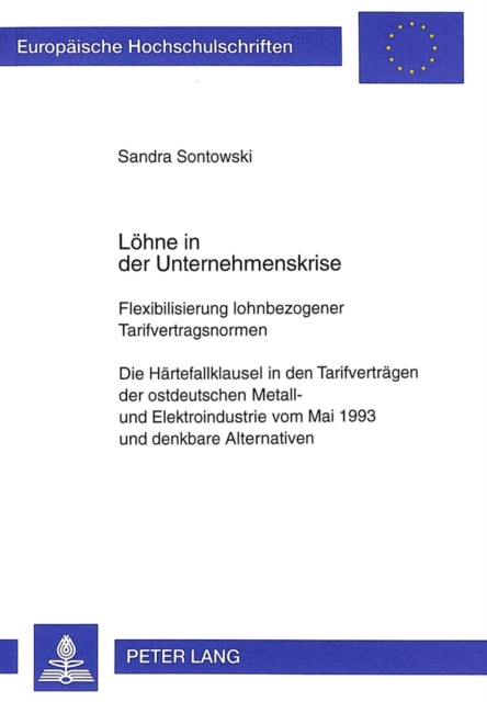 Book cover of: Loehne in der Unternehmenskrise. By: Sandra Sontowski