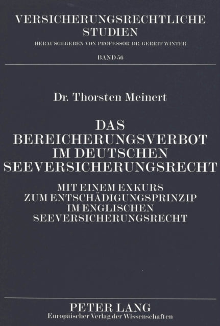 Book cover of: Das Bereicherungsverbot im deutschen Seeversicherungsrecht