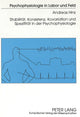 Book cover of: Stabilitaet, Konsistenz, Kovariation und Spezifitaet in der Psychophysiologie