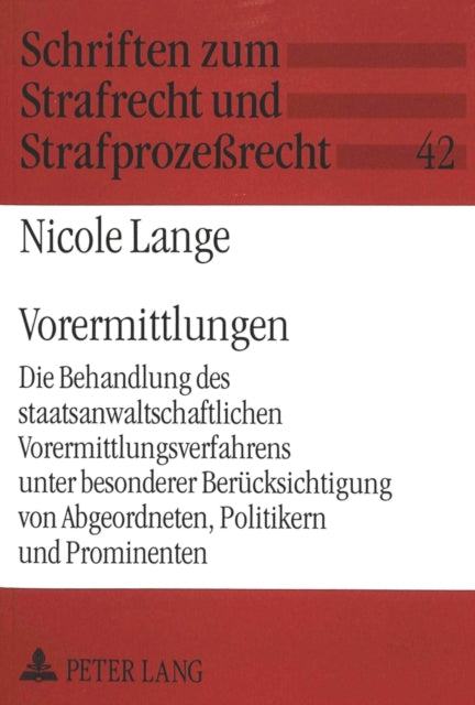Book cover of: Vorermittlungen. By: Nicole Lange