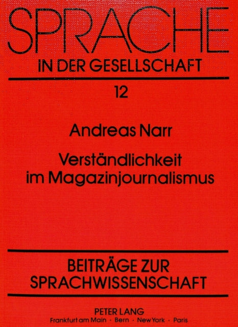 Book cover of: Verstaendlichkeit im Magazinjournalismus