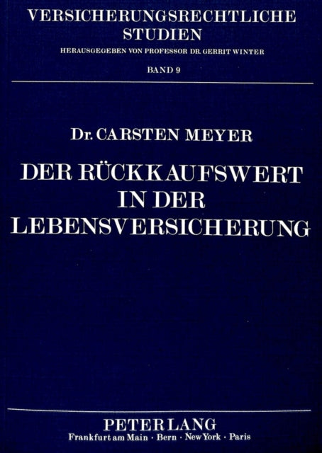 Book cover of: Der Rueckkaufswert in der Lebensversicherung