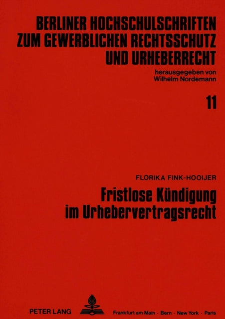 Book cover of: Fristlose Kuendigung im Urhebervertragsrecht