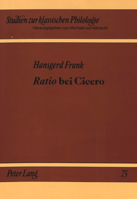 Book cover of: «Ratio» bei Cicero