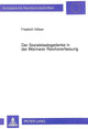 Book cover of: Der Sozialstaatsgedanke in der Weimarer Reichsverfassung