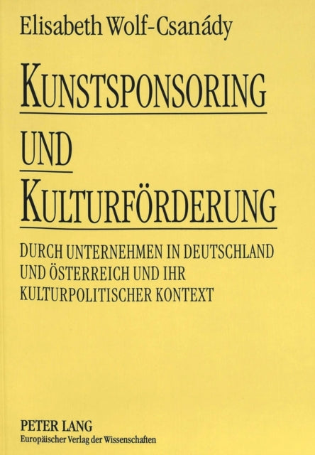 Book cover of: Kunstsponsoring und Kulturfoerderung