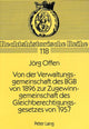 Book cover of: Von der Verwaltungsgemeinschaft des BGB von 1896 zur Zugewinngemeinschaft des Gleichberechtigungsgesetzes von 1957