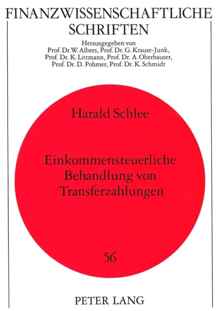 Book cover of: Einkommensteuerliche Behandlung von Transferzahlungen