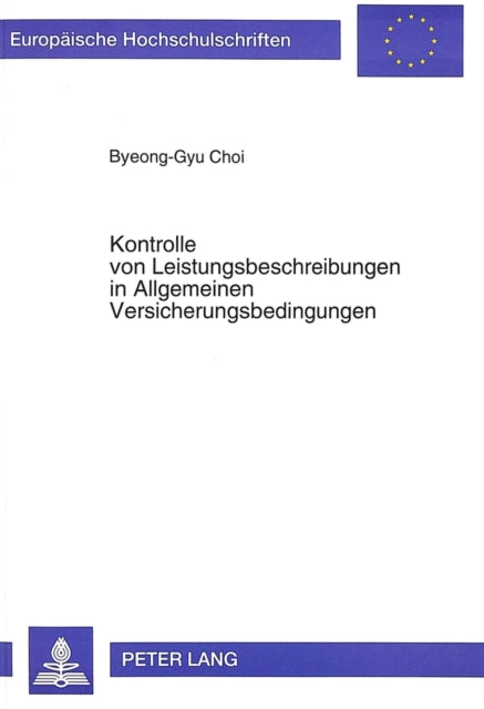 Book cover of: Kontrolle von Leistungsbeschreibungen in Allgemeinen Versicherungsbedingungen