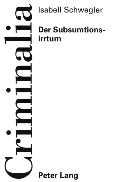 Book cover of: Der Subsumtionsirrtum. By: Isabell Lütkehaus