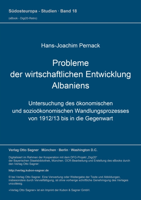 Book cover of: Probleme der wirtschaftlichen Entwicklung Albaniens. By: Hans-Joachim Pernack