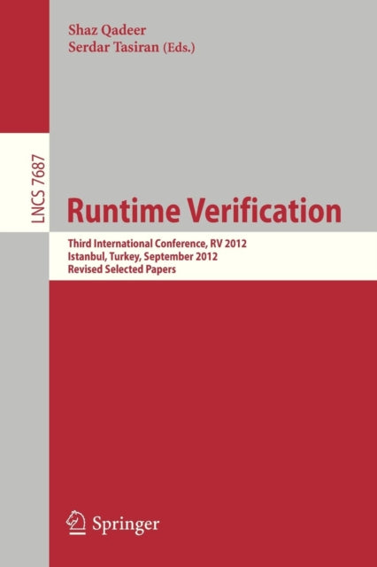 Book cover of: Runtime Verification. By: Turkey) RV (Conference) (3rd 2012 Istanbul