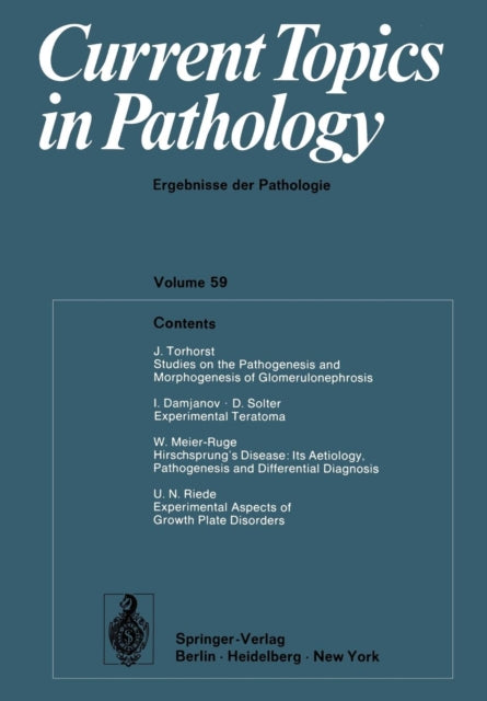 Book cover of: Current Topics in Pathology. By: E. Grundmann