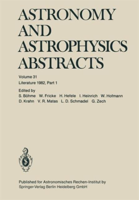 Book cover of: Astronomy and Astrophysics Abstracts. By: S. Böhme