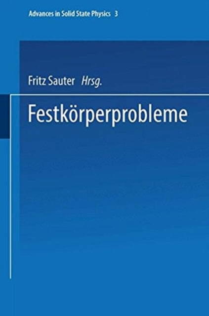 Book cover of: Festkorperprobleme. By: F. Sauter