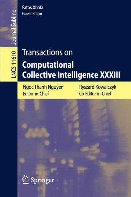 Book cover of: Transactions on Computational Collective Intelligence XXXIII. By: Ngọc Thanh Nguyễn