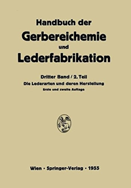 Book cover of: Die Lederarten und deren Herstellung. By: K. Craemer