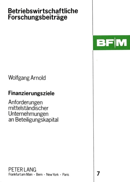Book cover of: Finanzierungsziele