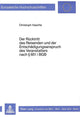 Book cover of: Der Ruecktritt des Reisenden und der Entschaedigungsanspruch des Veranstalters nach  651 i BGB