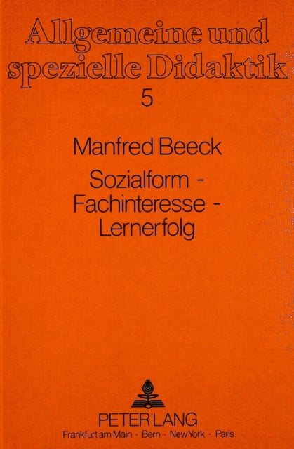 Book cover of: Sozialform - Fachinteresse - Lernerfolg