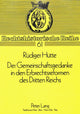 Book cover of: Der Gemeinschaftsgedanke in den Erbrechtsreformen des Dritten Reichs
