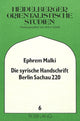 Book cover of: Die syrische Handschrift Berlin Sachau 220